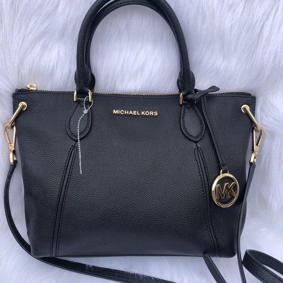 Michael Kors Elson Large Satchel crossbody black elegant bag - Picture 1 of 5